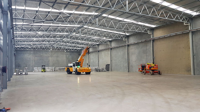 Warehouse structural steel construction